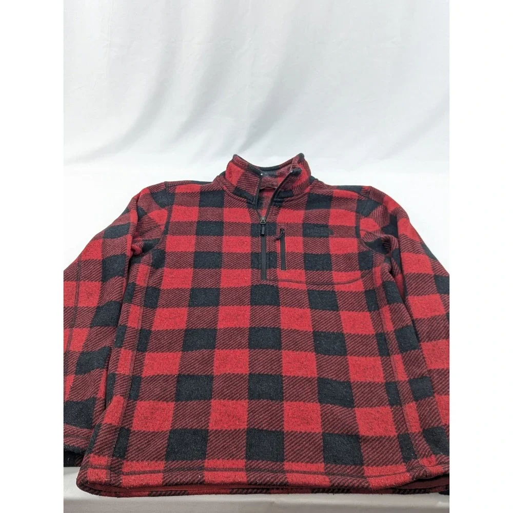 The North Face Jacket Men Small Multi Plaid Fleece Lined Long Sleeve Quarter Zip